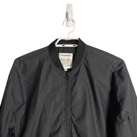 Frank And Oak Men's Black Lightweight Classic Bomber Jacket - Picture 2 of 11
